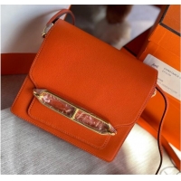 Famous Brand Hermes Roulis 19cm Evercolor 9D H9003 orange&Gold