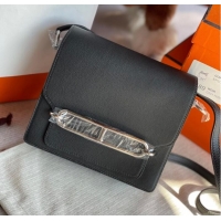 Classic Hermes Roulis 19cm Evercolor 9D H9003 black&Silver