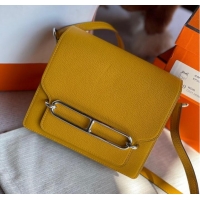 Super Quality Hermes Roulis 19cm Evercolor 9D H9003 yellow&Silver