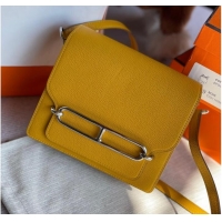 Super Quality Hermes Roulis 19cm Evercolor 9D H9003 yellow&Silver