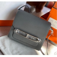 Famous Brand Hermes Roulis 19cm Evercolor 9D H9003 gray&Silver