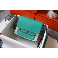 Original Cheap Hermes Roulis 19cm Evercolor 9D H9003 Lake water green&Silver