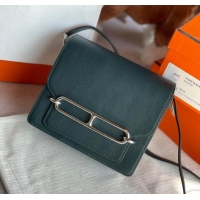 Pretty Style Hermes Roulis 19cm Evercolor 9D H9003 Lake water blackish green&Silver