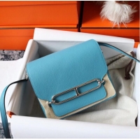 Shop Grade Hermes Roulis 19cm Evercolor 9D H9003 sky blue&Silver