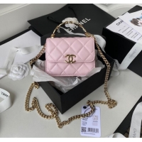 Top Quality Chanel CLUTCH WITH CHAIN AP2758 Light Pink