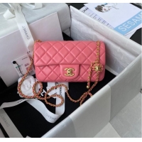 Good Product Chanel small Flap Bag Original Sheepskin Leather AS1787 pink