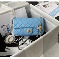 Top Quality Chanel small Flap Bag Original Sheepskin Leather AS1787 sky blue