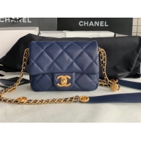 Buy New Cheap Chanel MINI FLAP BAG AS3368 Royal Blue