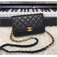 Classic Chanel Original Small classic Sheepskin flap bag AP33814 black