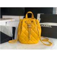 Good Quality Chanel Calfskin Backpack Original Leather AS3211 yellow