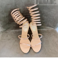 Promotional Rene Caovilla Jewel Sandals with STILETTO HEEL SUPERCLEO 9.5cm RC1051 Beige 2022