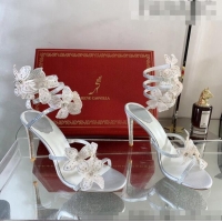 Top Quality Rene Caovilla Sandals with high Heels FLORIANE 9.5cm Heel RC1057 White/Silver 2022