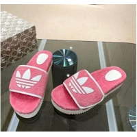 Popular Style Adidas x Gucci GG Sponge Platform Slide Sandal Pink 0621130