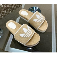 Good Product Adidas x Gucci GG Sponge Platform Slide Sandal Beige 0621131