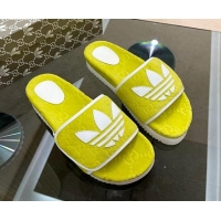 Best Price Adidas x Gucci GG Sponge Platform Slide Sandal Yellow 0621134