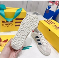 Discount adidas x Gucci Gazelle Leather Low-top Sneakers White 070255