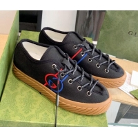 Stylish Gucci GG Canvas Low-top Sneakers Black 070258