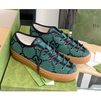 Good Quality Gucci GG Canvas Low-top Sneakers Green 070259