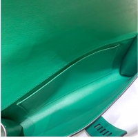 Top Grade Hermes H Medor swift Leather Clutch 37566 green&Silver hardware