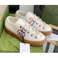 Grade Gucci GG Canvas Low-top Sneakers White 070261