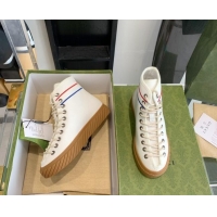 Stylish Gucci GG Canvas High-top Sneakers White 070264