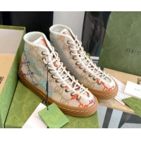 Classic Specials Gucci GG Canvas High-top Sneakers Beige/Multicolor 070266