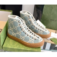 Best Price Gucci GG Canvas High-top Sneakers Blue/White 070267