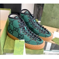 Top Grade Gucci GG Canvas High-top Sneakers Green 070268