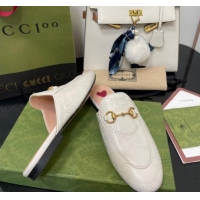 Low Price Gucci GG Matelasse Princetown Flat Slipper 699901 White 2022