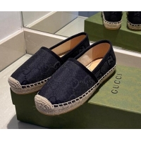 Luxury Gucci Maxi-GG Canvas Espadrilles Black 070405