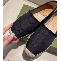 Luxury Gucci Maxi-GG Canvas Espadrilles Black 070405