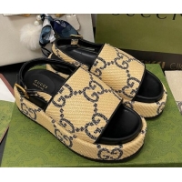 Duplicate Gucci GG Platform Sandal 5.5cm Beige/Black 070411