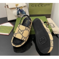 Duplicate Gucci GG Platform Sandal 5.5cm Beige/Black 070411