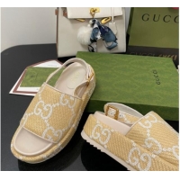 Trendy Design Gucci GG Platform Sandal 5.5cm Beige/White 070414