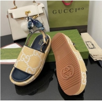 Charming Gucci GG Platform Sandal 5.5cm Beige/White 070415