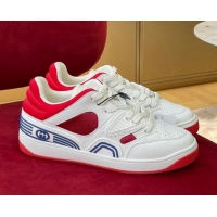 Low Price Gucci Basket Low-top Sneakers White/Red 718112