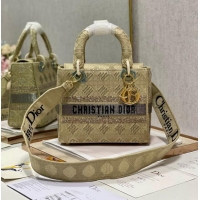 Top Quality MEDIUM LADY DIOR BAG M0565O Cream