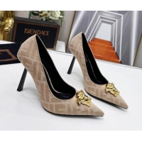 Original Cheap Versace x Fendi Fendace FF Fabric Pumps 11cm Beige 062165