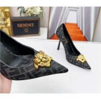 Grade Versace x Fendi Fendace FF Fabric Pumps 11cm 062165 Grey 