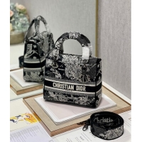 Good Product MEDIUM LADY D-LITE BAG Black Toile de Jouy Zodiac Embroidery M0565BRHZ