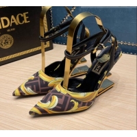 Unique Style Versace x Fendi Fendace First High Heel Pumps 9cm Coffee Brown 062187