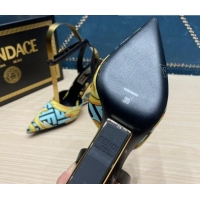 Luxurious Versace x Fendi Fendace First High Heel Pumps 9cm Blue 062189