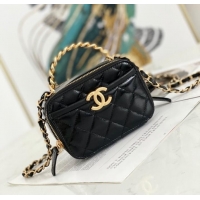 Modern Classic Chanel mini Shoulder Bag Lambskin & Gold-Tone Metal AS2178 black