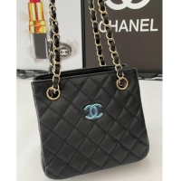 Buy Fashionable Chanel mini Shoulder Bag Grained Calfskin&Gold-Tone Metal AB3176 black