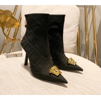 Discount Versace x Fendi Fendace FF Canvas Ankle Boots 10.5cm Black 070230