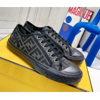 Low Price Fendi Domino FF Fabric Low-top Sneakers Black 070235