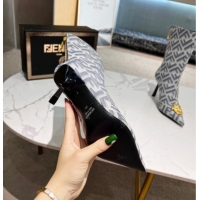 Purchase Versace x Fendi Fendace FF Canvas Ankle Boots 10.5cm Grey 070476