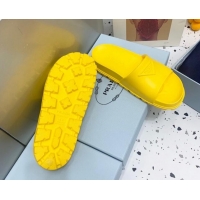 Best Product Prada Rubber Flat Slides Sandals Yellow 0523109