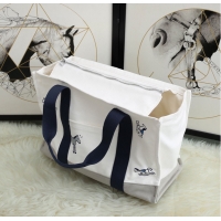 Trendy Design Hermes Adada Nappy Canvas Shopping Bag H5635 Navy&White