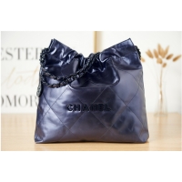 Famous Brand CHANEL 22 HANDBAG AS3260 Navy Blue